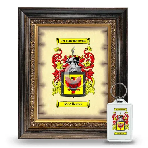 McAllester Framed Coat of Arms and Keychain - Heirloom