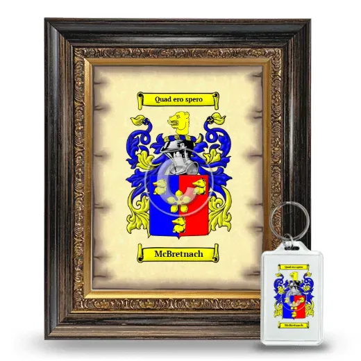 McBretnach Framed Coat of Arms and Keychain - Heirloom