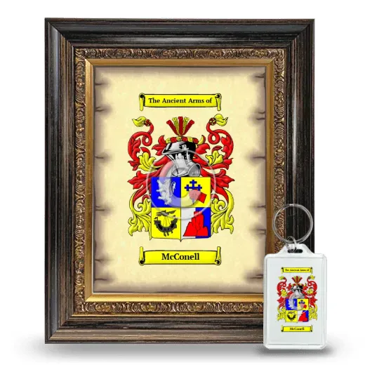 McConell Framed Coat of Arms and Keychain - Heirloom