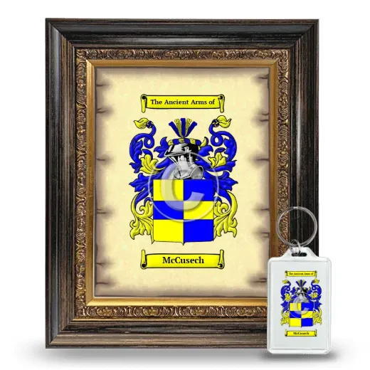 McCusech Framed Coat of Arms and Keychain - Heirloom
