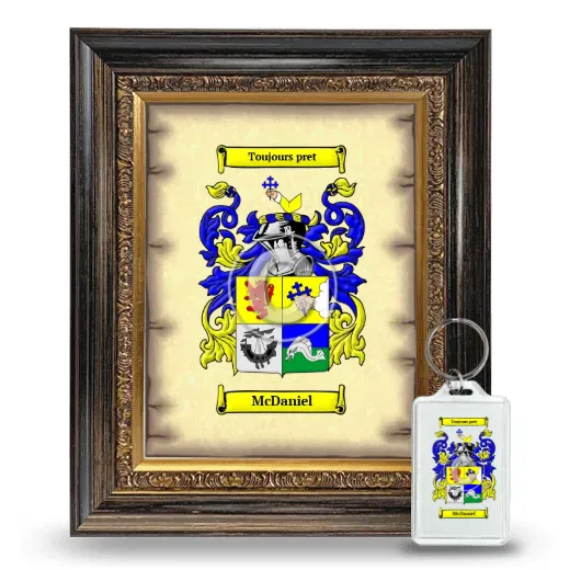 McDaniel Framed Coat of Arms and Keychain - Heirloom