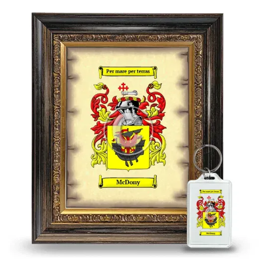 McDony Framed Coat of Arms and Keychain - Heirloom