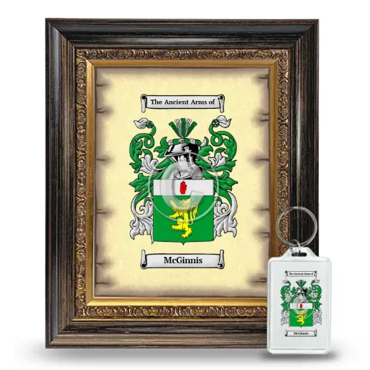 McGinnis Framed Coat of Arms and Keychain - Heirloom