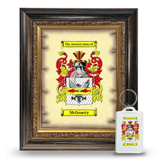 McGroarty Framed Coat of Arms and Keychain - Heirloom
