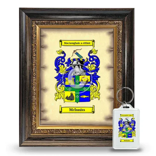McInniss Framed Coat of Arms and Keychain - Heirloom