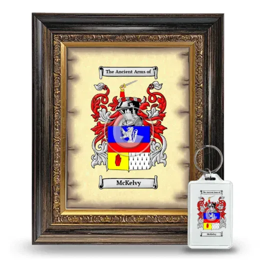 McKelvy Framed Coat of Arms and Keychain - Heirloom