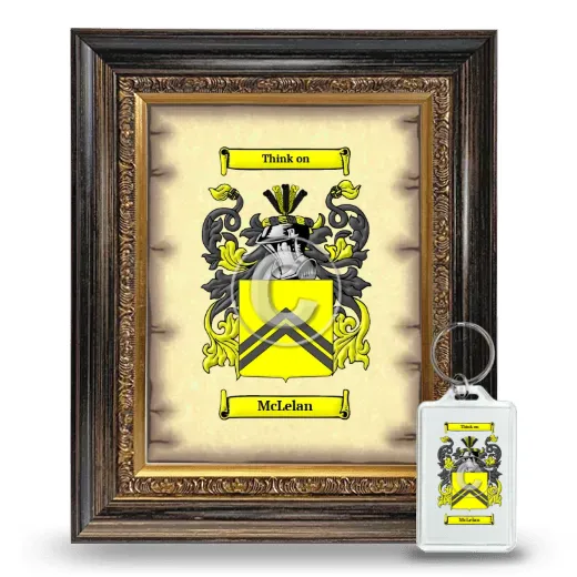 McLelan Framed Coat of Arms and Keychain - Heirloom