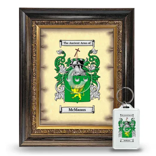 McManus Framed Coat of Arms and Keychain - Heirloom