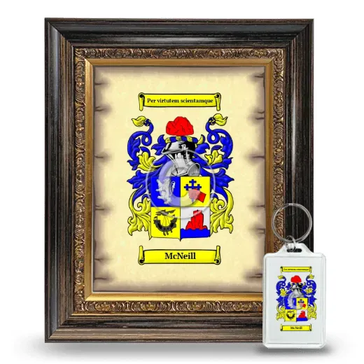 McNeill Framed Coat of Arms and Keychain - Heirloom