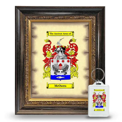 McOwen Framed Coat of Arms and Keychain - Heirloom