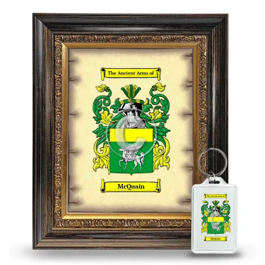 McQuain Framed Coat of Arms and Keychain - Heirloom