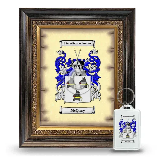 McQuay Framed Coat of Arms and Keychain - Heirloom