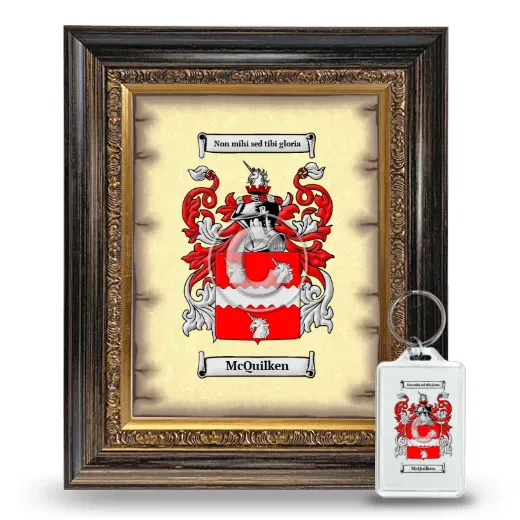 McQuilken Framed Coat of Arms and Keychain - Heirloom