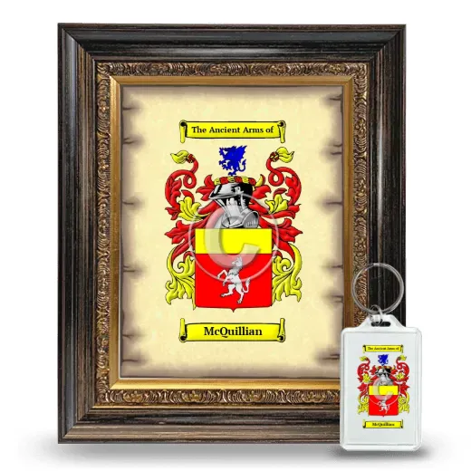 McQuillian Framed Coat of Arms and Keychain - Heirloom