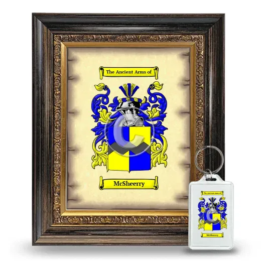 McSheerry Framed Coat of Arms and Keychain - Heirloom