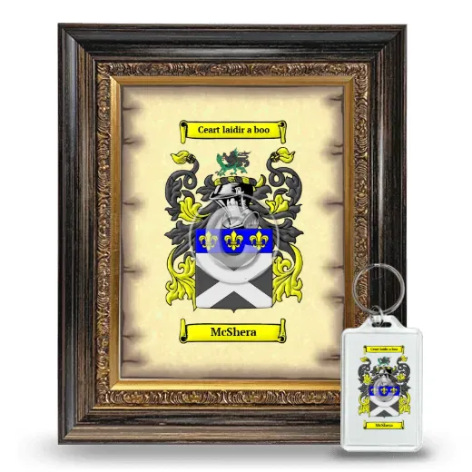 McShera Framed Coat of Arms and Keychain - Heirloom