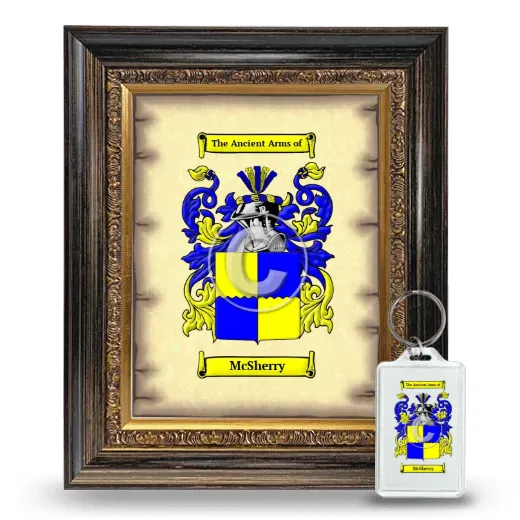 McSherry Framed Coat of Arms and Keychain - Heirloom