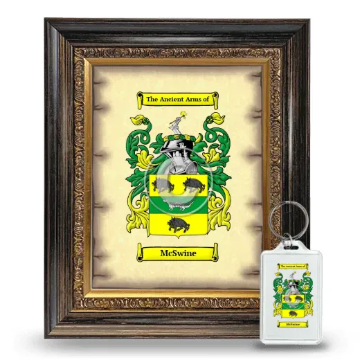 McSwine Framed Coat of Arms and Keychain - Heirloom