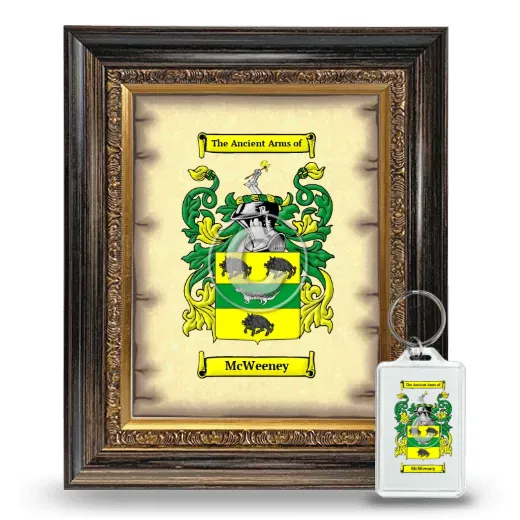 McWeeney Framed Coat of Arms and Keychain - Heirloom