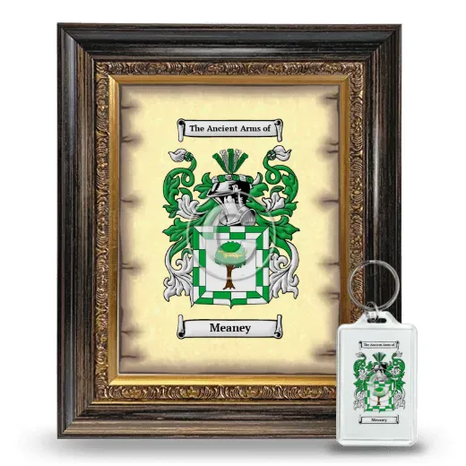 Meaney Framed Coat of Arms and Keychain - Heirloom