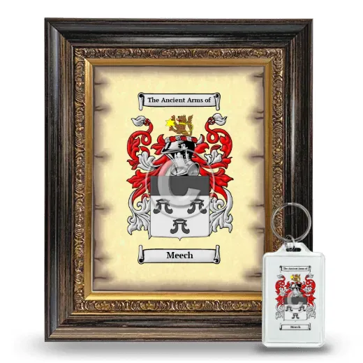 Meech Framed Coat of Arms and Keychain - Heirloom
