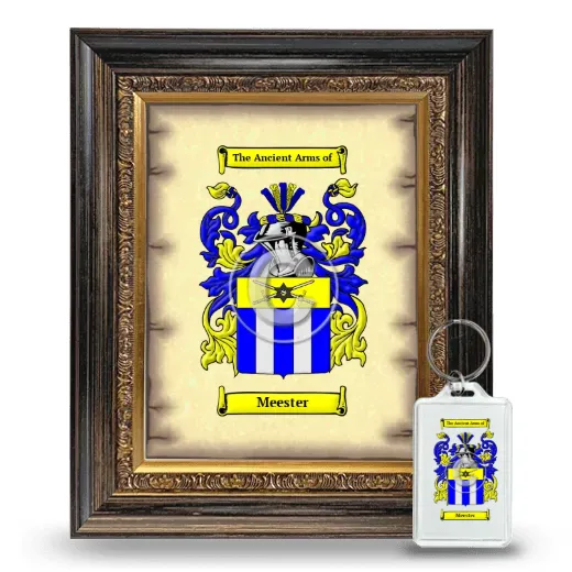 Meester Framed Coat of Arms and Keychain - Heirloom