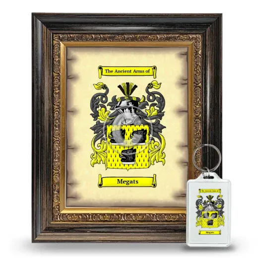 Megats Framed Coat of Arms and Keychain - Heirloom