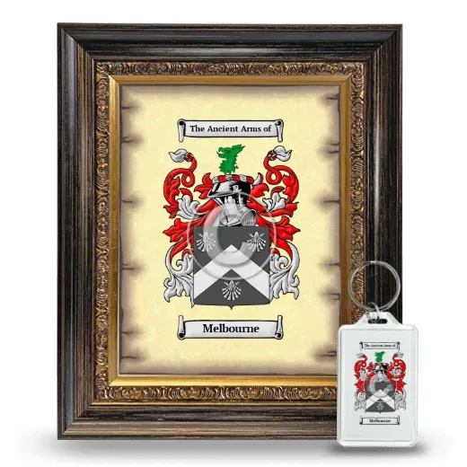 Melbourne Framed Coat of Arms and Keychain - Heirloom