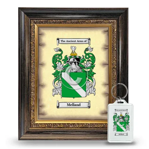 Melland Framed Coat of Arms and Keychain - Heirloom