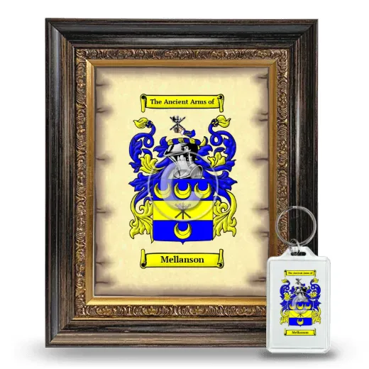 Mellanson Framed Coat of Arms and Keychain - Heirloom