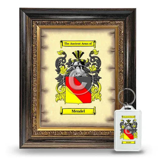 Mendel Framed Coat of Arms and Keychain - Heirloom