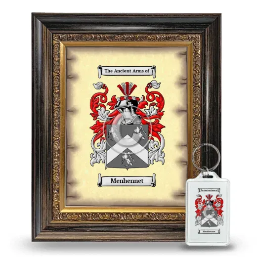 Menhennet Framed Coat of Arms and Keychain - Heirloom