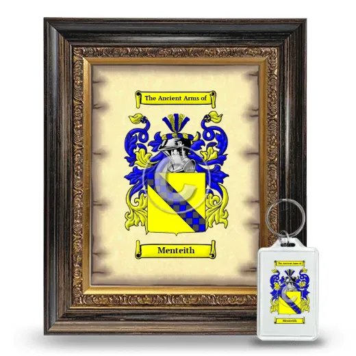 Menteith Framed Coat of Arms and Keychain - Heirloom