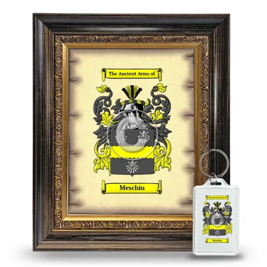 Meschin Framed Coat of Arms and Keychain - Heirloom