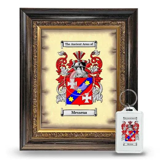 Messena Framed Coat of Arms and Keychain - Heirloom