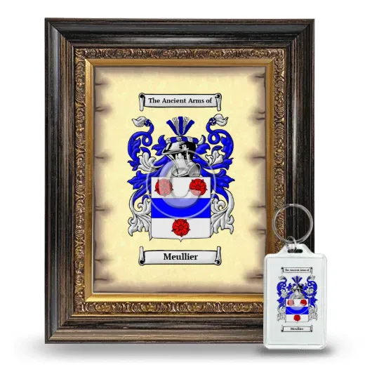 Meullier Framed Coat of Arms and Keychain - Heirloom