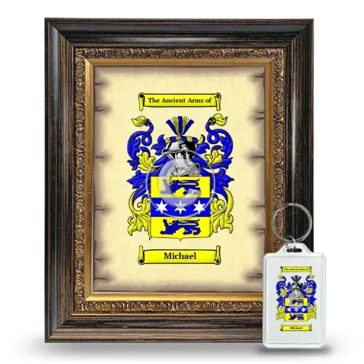 Michael Framed Coat of Arms and Keychain - Heirloom