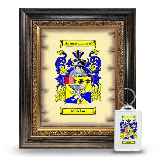 Micklon Framed Coat of Arms and Keychain - Heirloom
