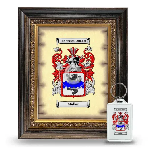 Midlar Framed Coat of Arms and Keychain - Heirloom