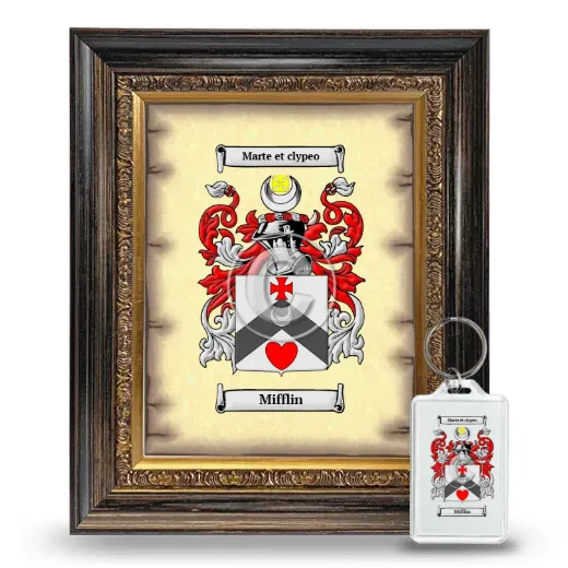 Mifflin Framed Coat of Arms and Keychain - Heirloom