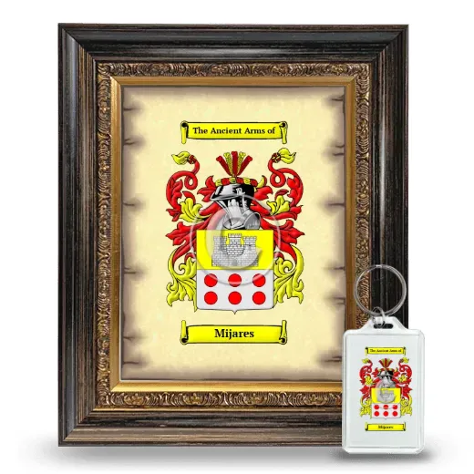 Mijares Framed Coat of Arms and Keychain - Heirloom