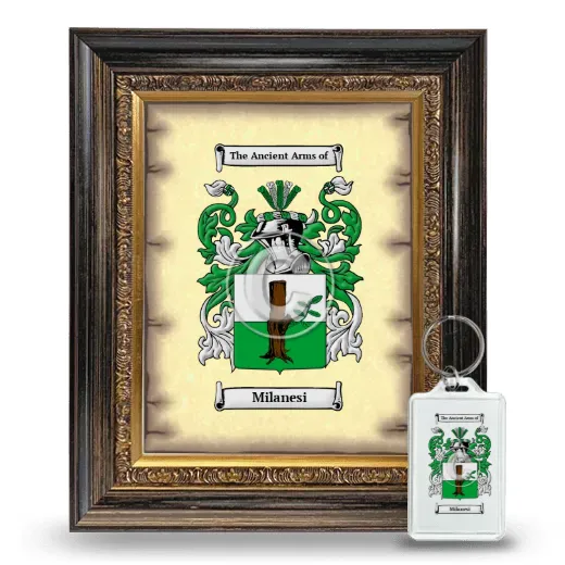 Milanesi Framed Coat of Arms and Keychain - Heirloom