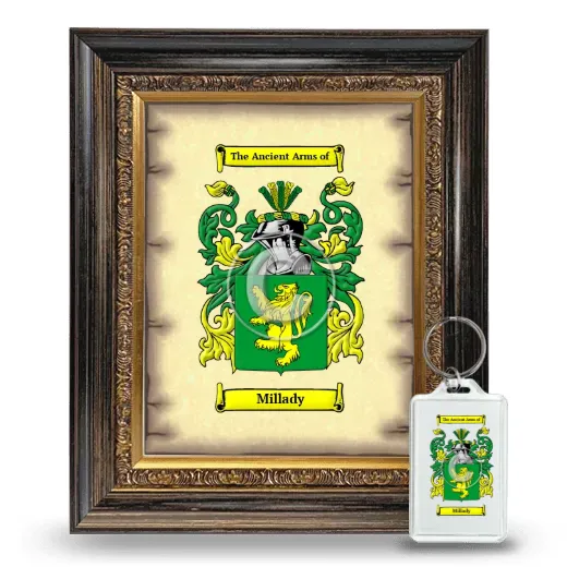 Millady Framed Coat of Arms and Keychain - Heirloom