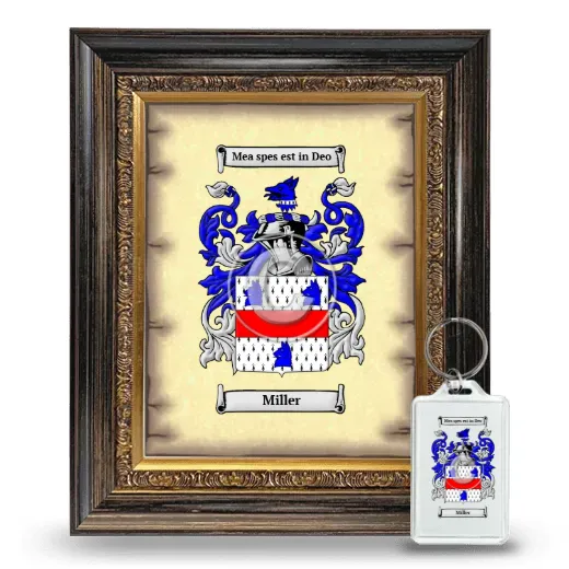 Miller Framed Coat of Arms and Keychain - Heirloom
