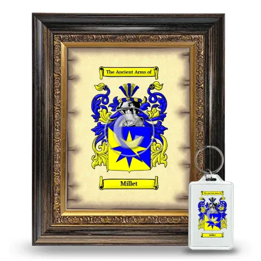 Millet Framed Coat of Arms and Keychain - Heirloom