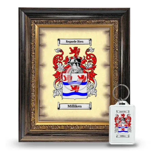 Milliken Framed Coat of Arms and Keychain - Heirloom
