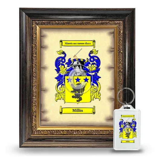 Millin Framed Coat of Arms and Keychain - Heirloom