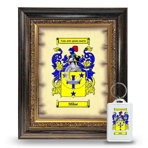 Milne Framed Coat of Arms and Keychain - Heirloom