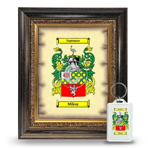 Milroy Framed Coat of Arms and Keychain - Heirloom