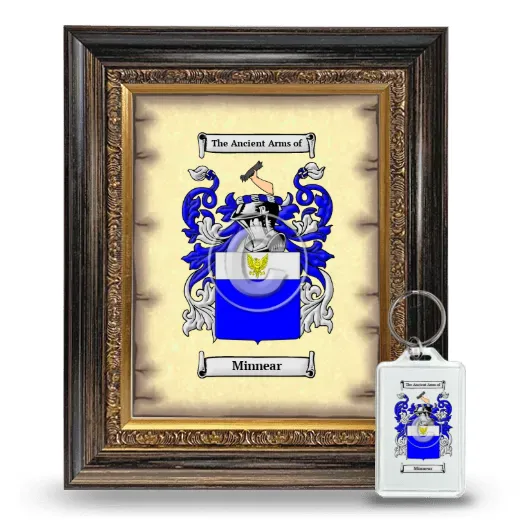 Minnear Framed Coat of Arms and Keychain - Heirloom